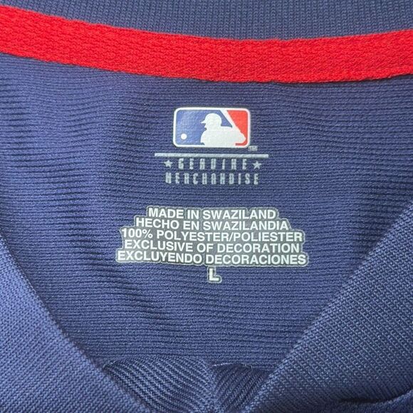Cleveland Indians T Shirt Size L Large Polyester Blue MLB Navy Blue - Picture 4 of 6